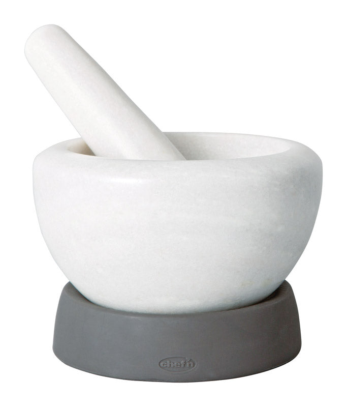 CHEF'N - Chef'n White/Gray Silicone Mortar and Pestle