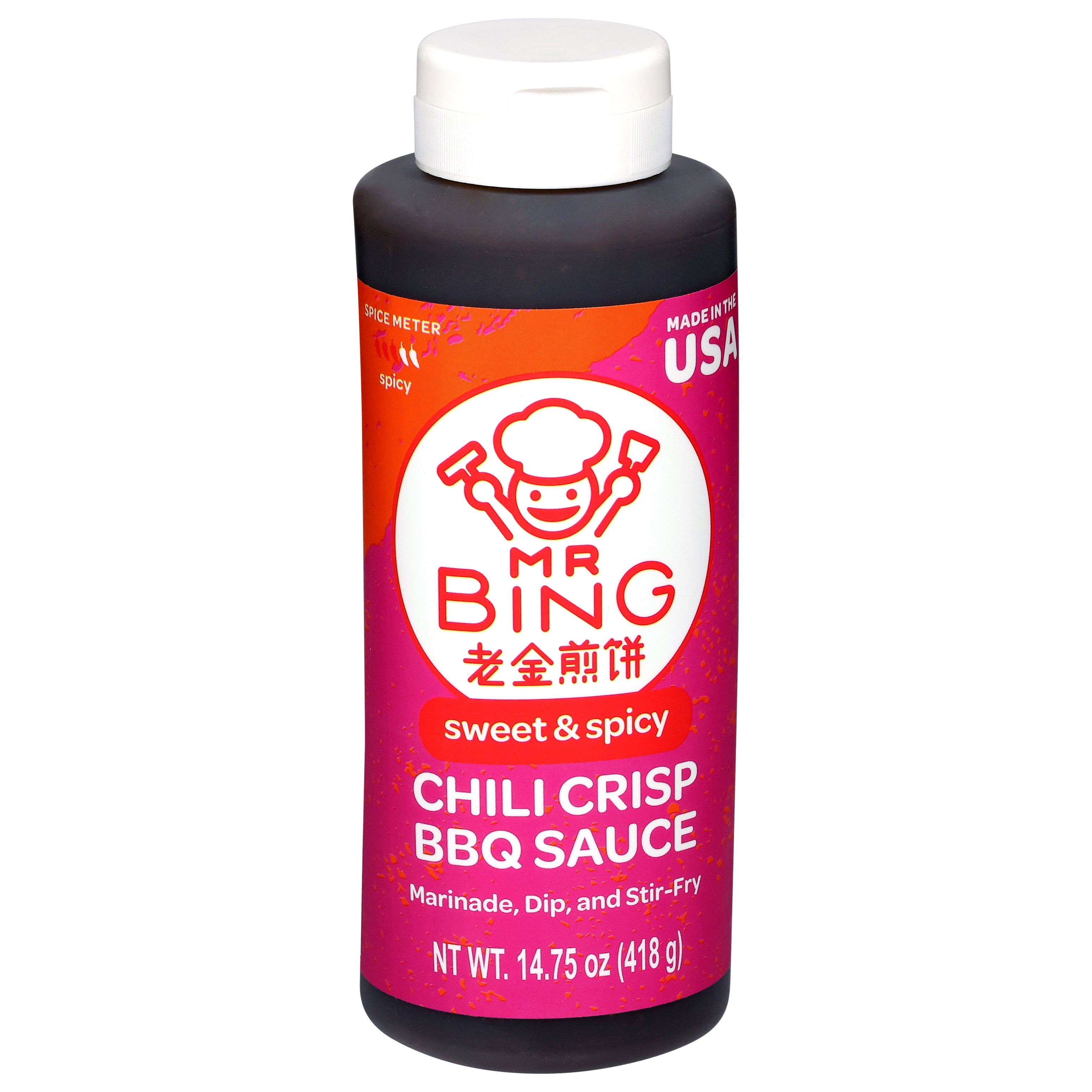 Mr Bing Spicy Sweet & Spicy Chili Crisp BBQ Sauce 14.75 oz - Case of 6