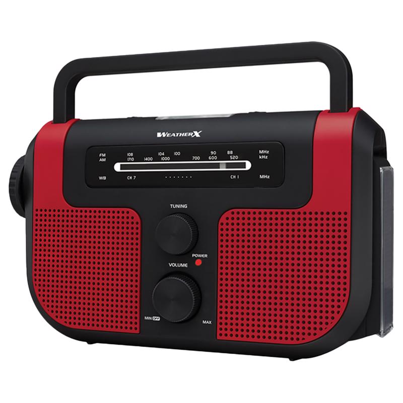 WEATHERX - WeatherX 3000 lm Red LED Weather Alert Radio Flashlight AA Battery [WR383R]