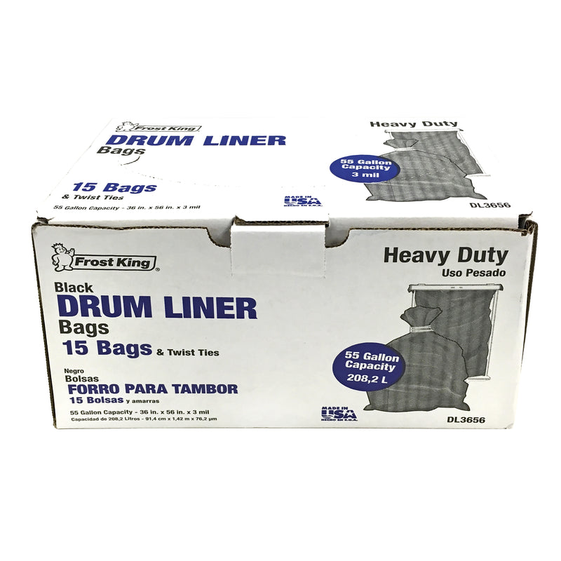 FROST KING - Frost King 55 gal Drum Liners Twist Tie 15 pk 3 mil