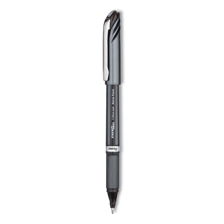 Pentel - EnerGel NV Gel Pen, Stick, Bold 1 mm, Black Ink, Black Barrel, Dozen