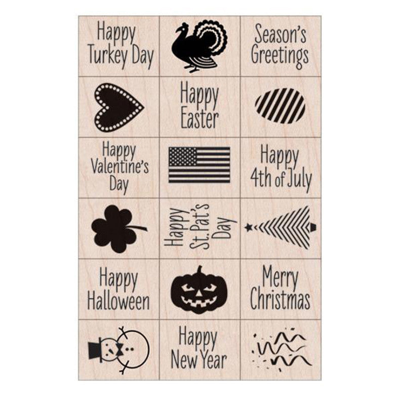HERO ARTS - Ink 'n' Stamp A Year of Holidays Stamps, Set of 18