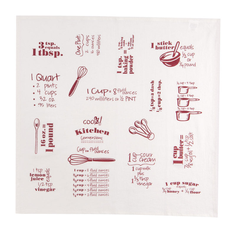 KAY DEE - Kay Dee Cooks Kitchen Marsala Cotton Conversions & Equivalents Krinkle Flour Sack Towel 1 pk - Case of 6