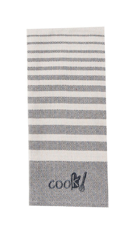KAY DEE - Kay Dee Cooks Kitchen Graphite Cotton Embroidered Tea Towel 1 pk - Case of 6