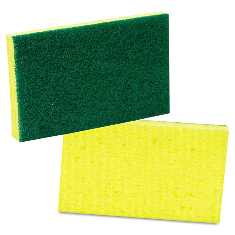 Scotch-Brite PROFESSIONAL - Medium-Duty Scrubbing Sponge, 3.6 x 6.1, 0.7" Thick, Yellow/Green, 20/Carton