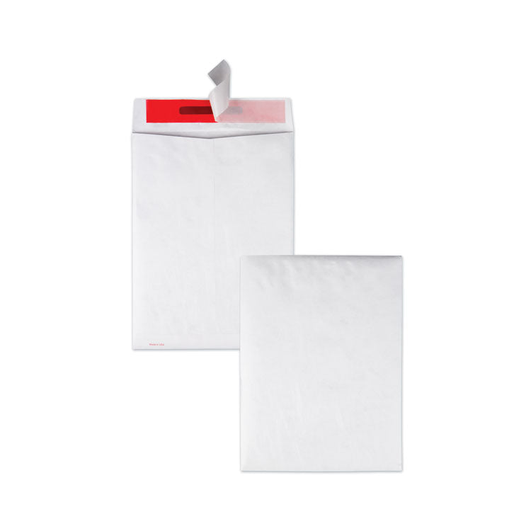 Quality Park - Tamper-Indicating Mailers Made with Tyvek, #10 1/2, Flip-Stik Flap, Redi-Strip Adhesive Closure, 9 x 12, White, 100/Box