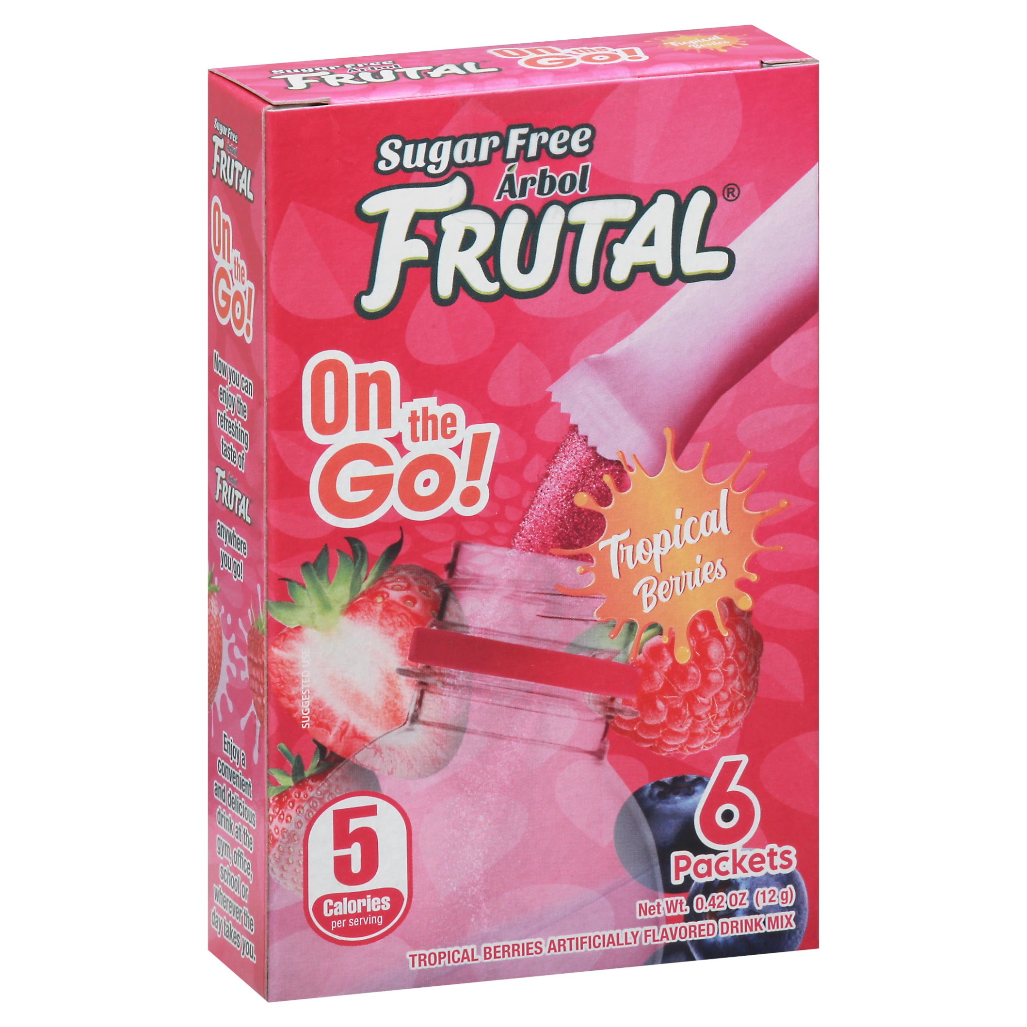Frutal Arbol Packets Sugar Free Tropical Berries Drink Mix 6 ea - Case of 12
