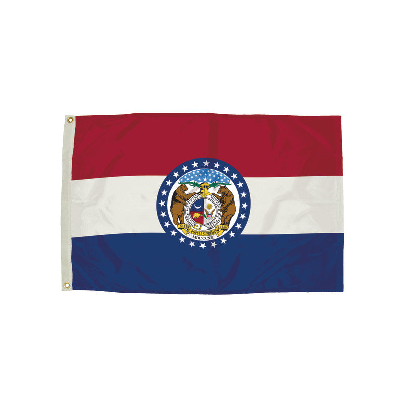 FLAGZONE - Durawavez Nylon Outdoor Flag with Heading & Grommets, Missouri, 3ft x 5ft