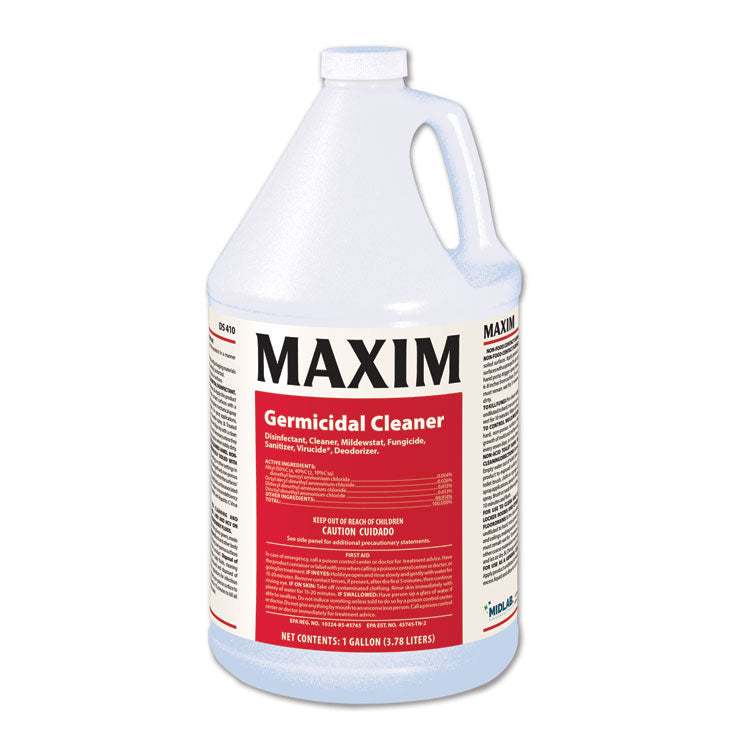 Maxim - Germicidal Cleaner, Lemon Scent, 1 gal Bottle, 4/Carton