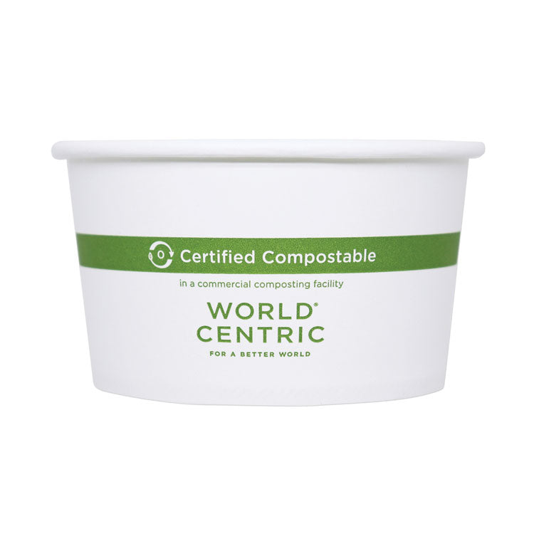 World Centric - Paper Bowls, 12 oz, 4.5" Diameter x 2.5"h,  White, 500/Carton