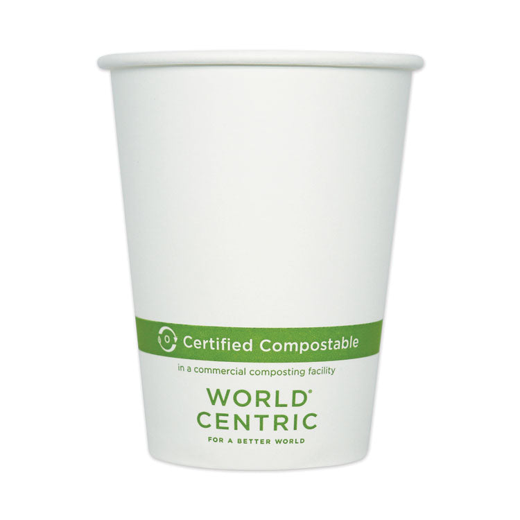 World Centric - Paper Hot Cups, 12 oz, White, 1,000/Carton