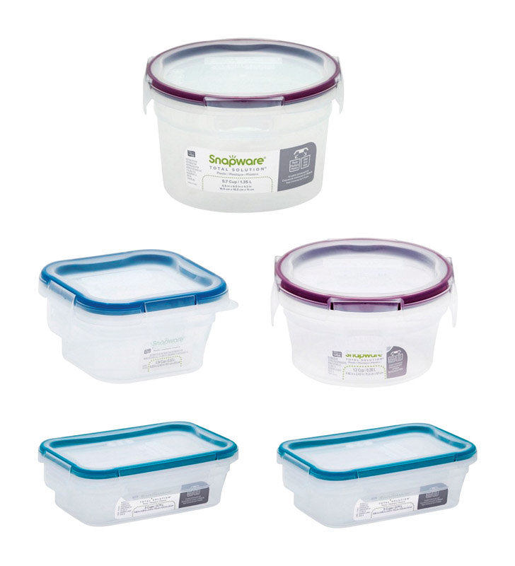 SNAPWARE - Snapware Total Solution Clear Food Storage Container Set 5 pk