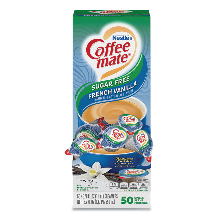 Coffee mate - Liquid Coffee Creamer, Sugar Free French Vanilla, 0.38 oz Mini Cups, 50/Box