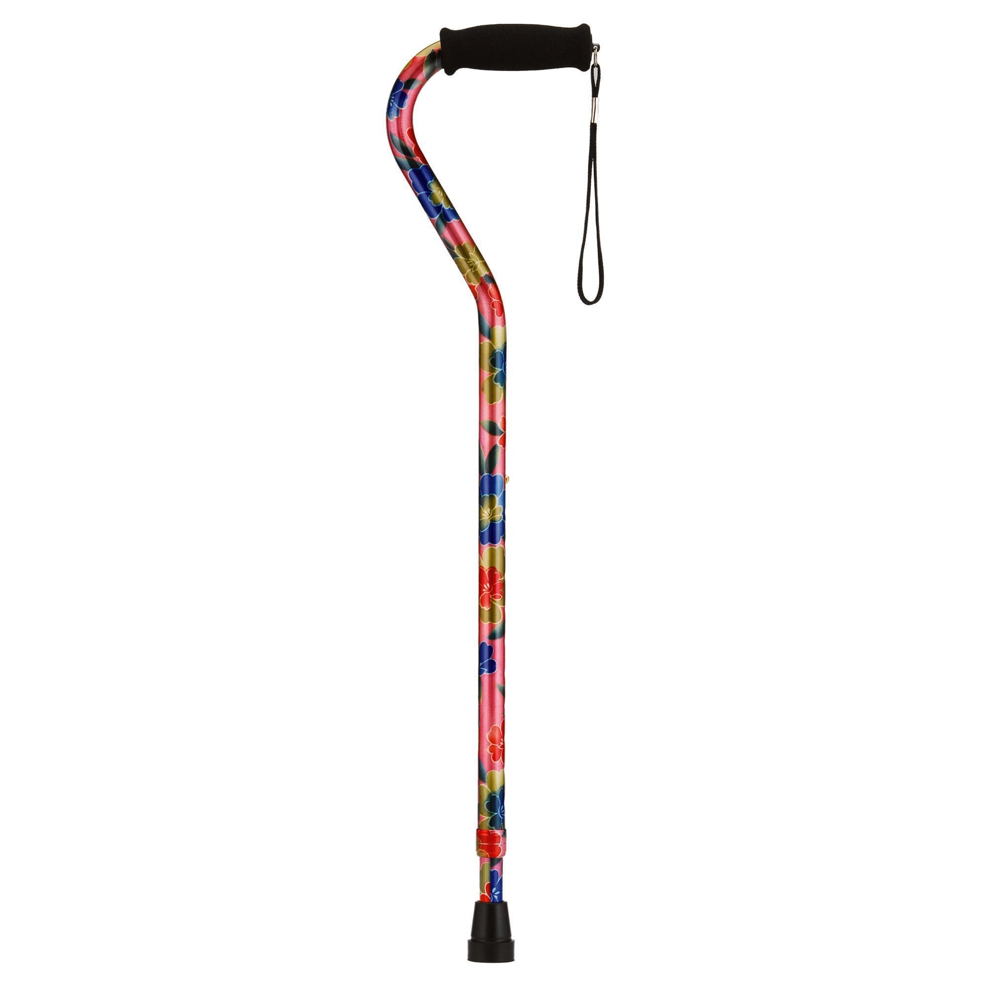 Nova Ortho-Med - Offset Cane Nova Aluminum 30 to 39 Inch Height Pink Garden Print [1/EA]