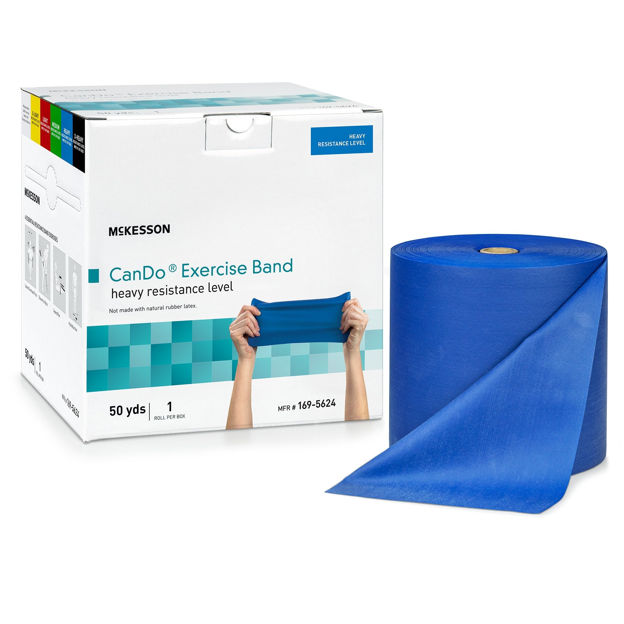 McKesson Brand - Exercise Resistance Band McKesson CanDo® Blue 5 Inch X 50 Yard Heavy Resistance [1/EA]