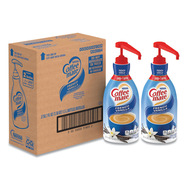 Coffee mate - Liquid Coffee Creamer, French Vanilla, 1.5 Liter Pump Bottle, 2/Carton