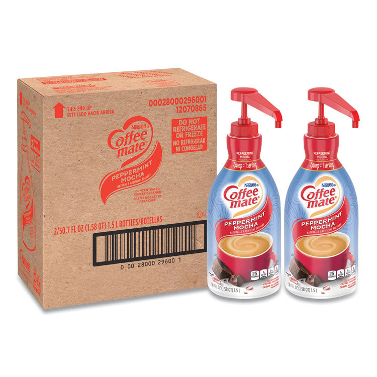 Coffee mate - Liquid Creamer Pump Bottle, Peppermint Mocha, 1.5 L, 2/Carton
