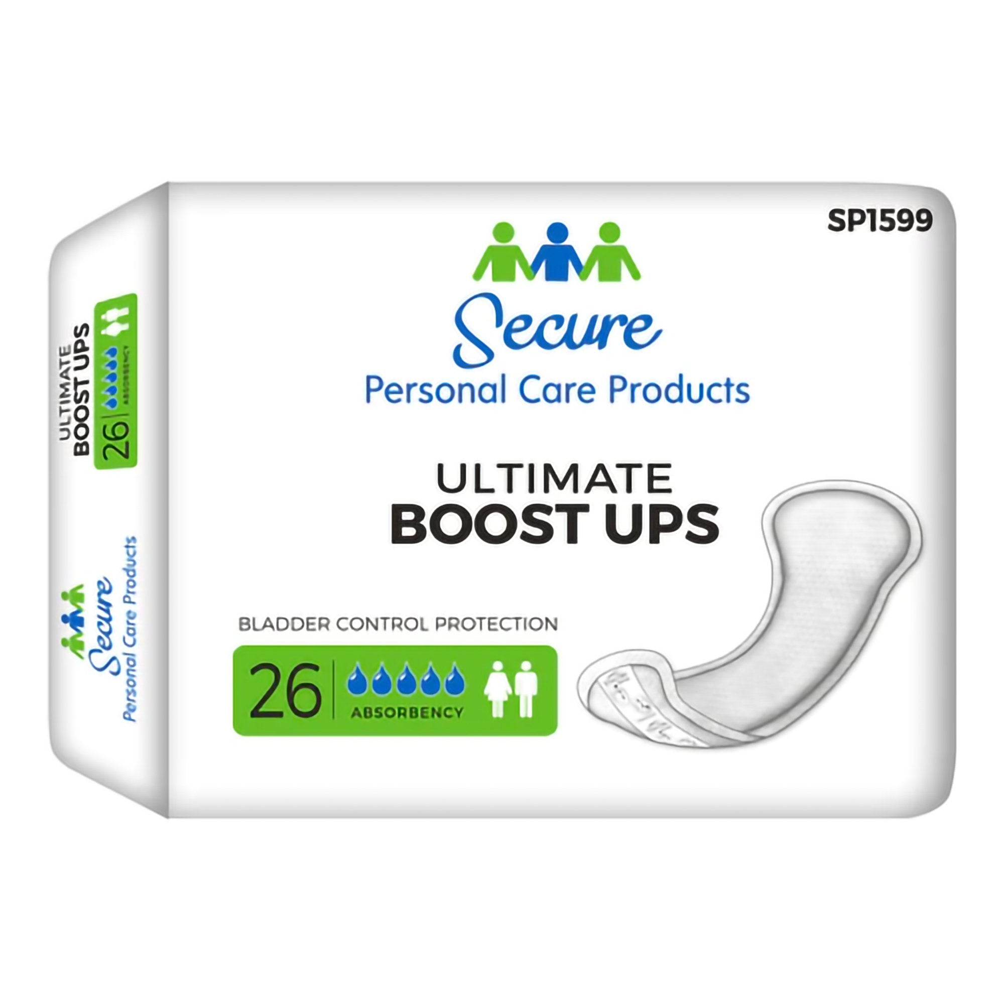 Secure Personal Care Products - Booster Pad TotalDry™ Ultimate Boost Ups 16-1/2 Inch Length Moderate Absorbency Polymer Core One Size Fits Most [26/BG]