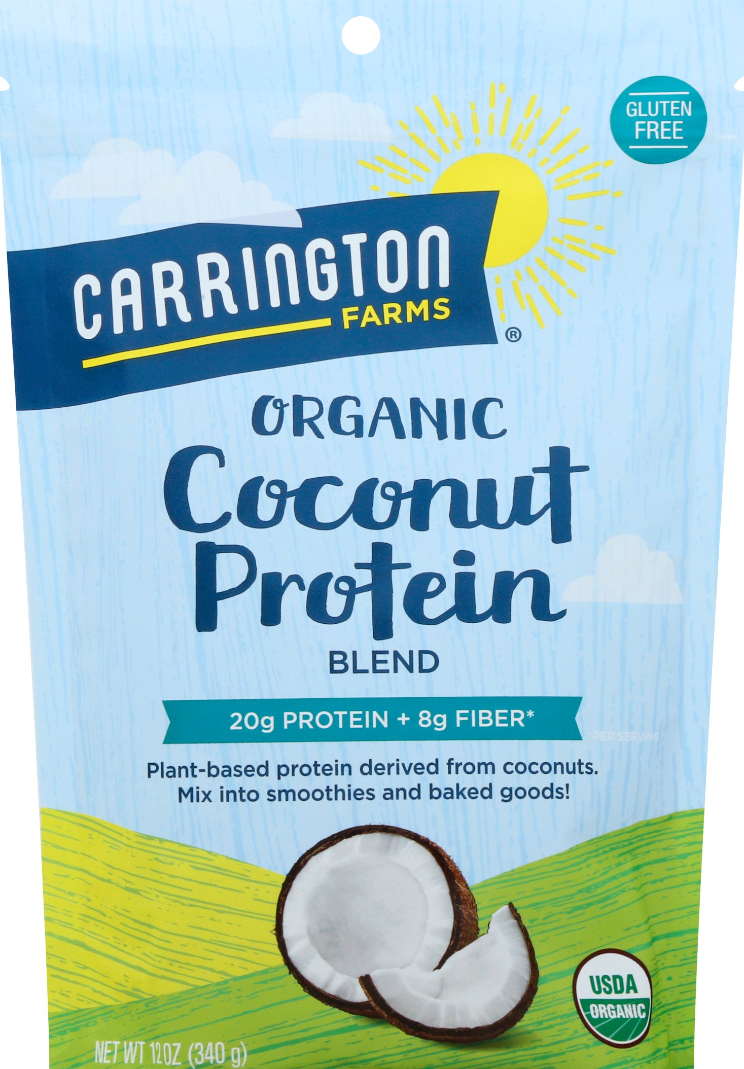 Carrington Farms Organic Coconut Protein Blend 12 oz - Case of 1