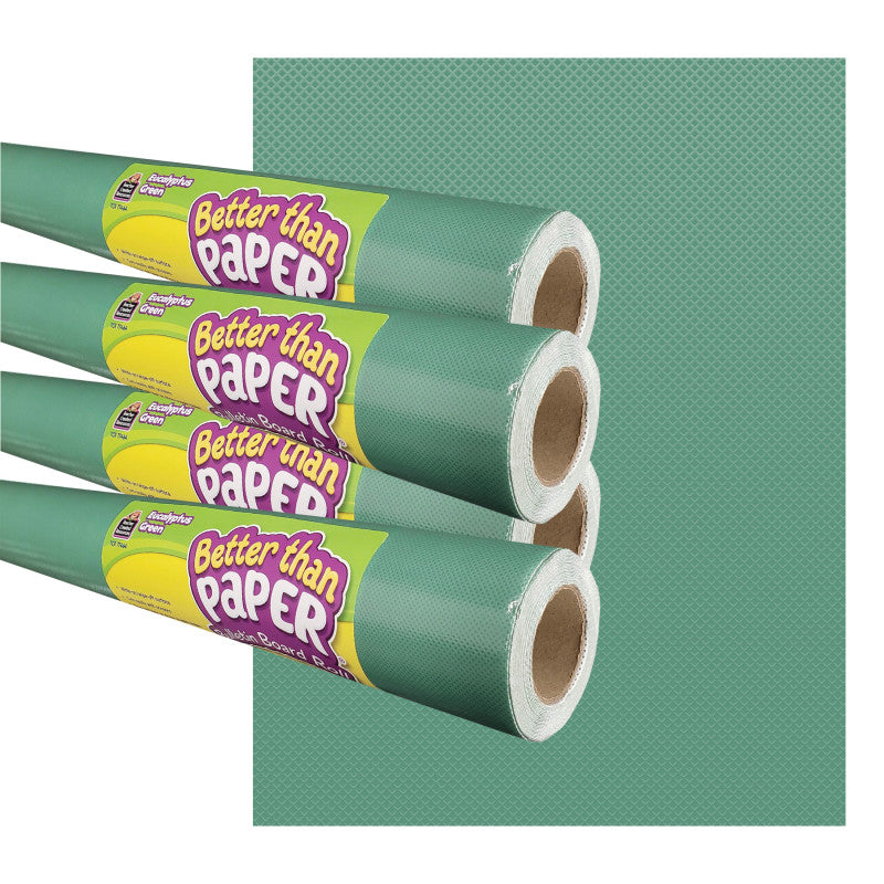 TEACHER CREATED RESOURCES - Eucalyptus Green Better Than Paper Bulletin Board Roll, 4' x 12', Pack of 4