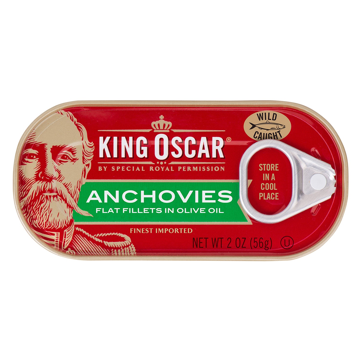 King Oscar Anchovies 2 oz - Case of 18