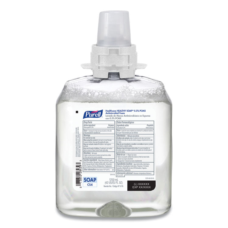 PURELL - Healthcare HEALTHY SOAP 0.5% PCMX Antimicrobial Foam, For CS4 Dispensers, Fragrance-Free, 1,250 mL, 4/Carton