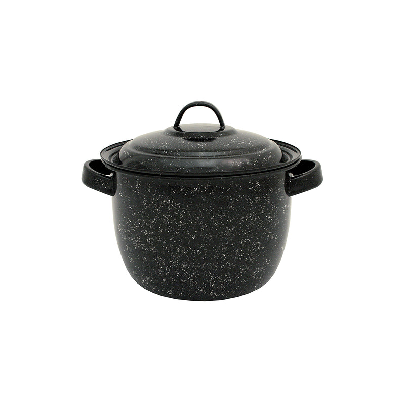 GRANITE WARE - Granite Ware Porcelain Enamel Pot With Lid 8.6 in. 4 qt Black