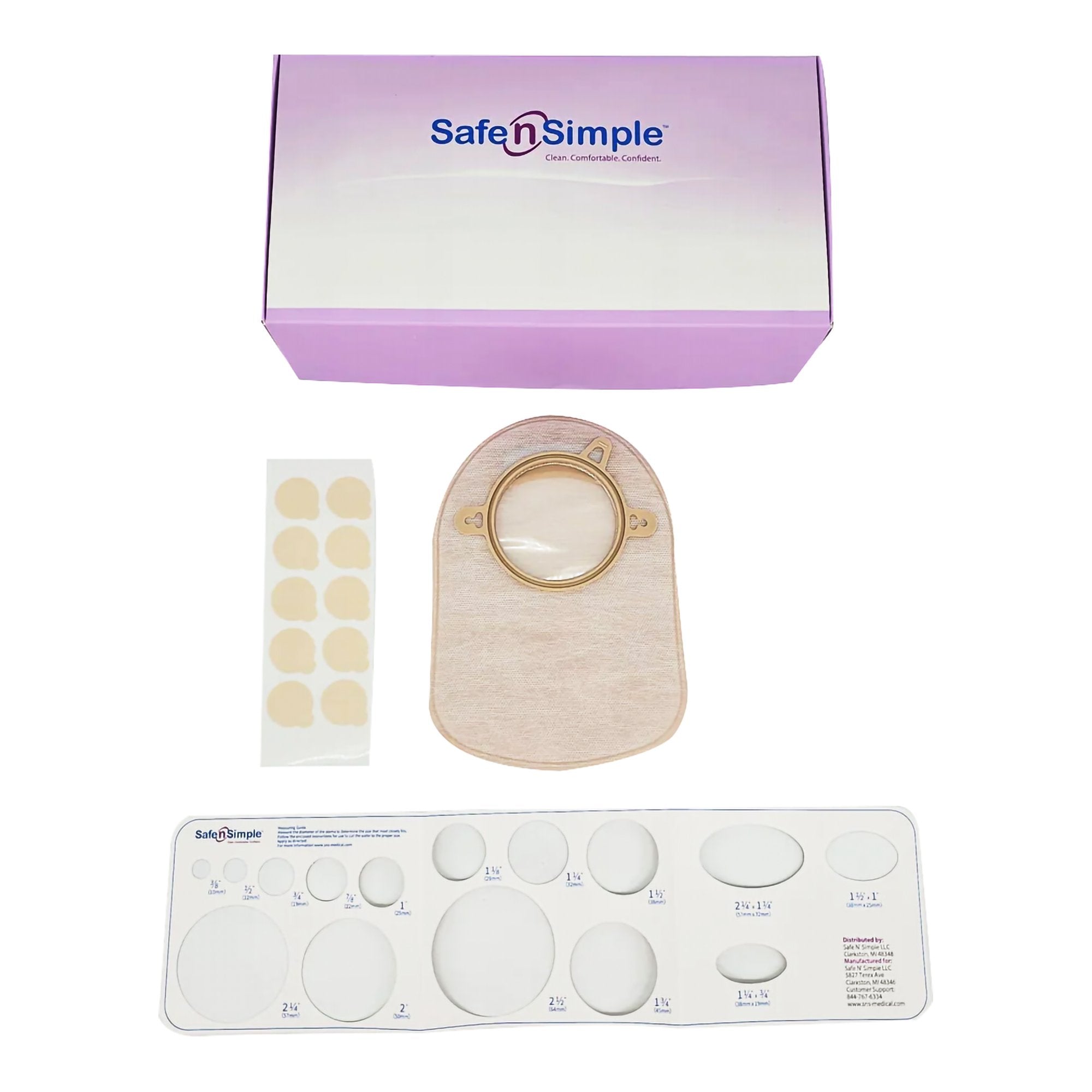 Safe N Simple - Ostomy Pouch Safe n Simple™ Two-Piece System 8 Inch Length Without Barrier Closed End [30/BX] (1242517_BX)