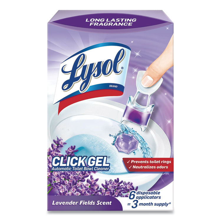 LYSOL Brand - Click Gel Automatic Toilet Bowl Cleaner, Lavender Fields, 6/Box, 4 Boxes/Carton