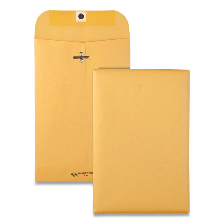 Quality Park - Clasp Envelope, 28 lb Bond Weight Kraft, #55, Square Flap, Clasp/Gummed Closure, 6 x 9, Brown Kraft, 500/Carton
