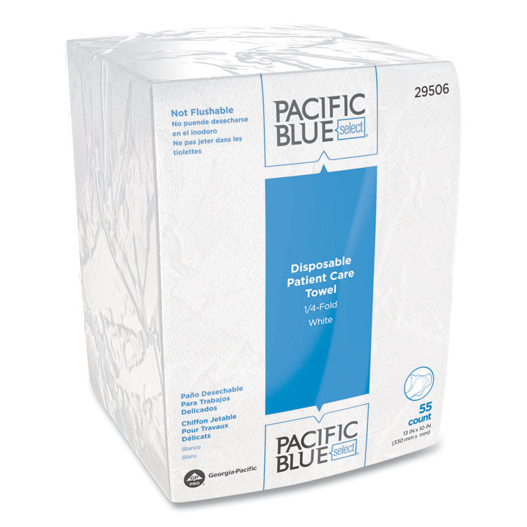 Georgia Pacific Professional - Pacific Blue Select Disposable Patient Care Washcloths, 10 x 13, White, 55/Pack, 24 Packs/Carton