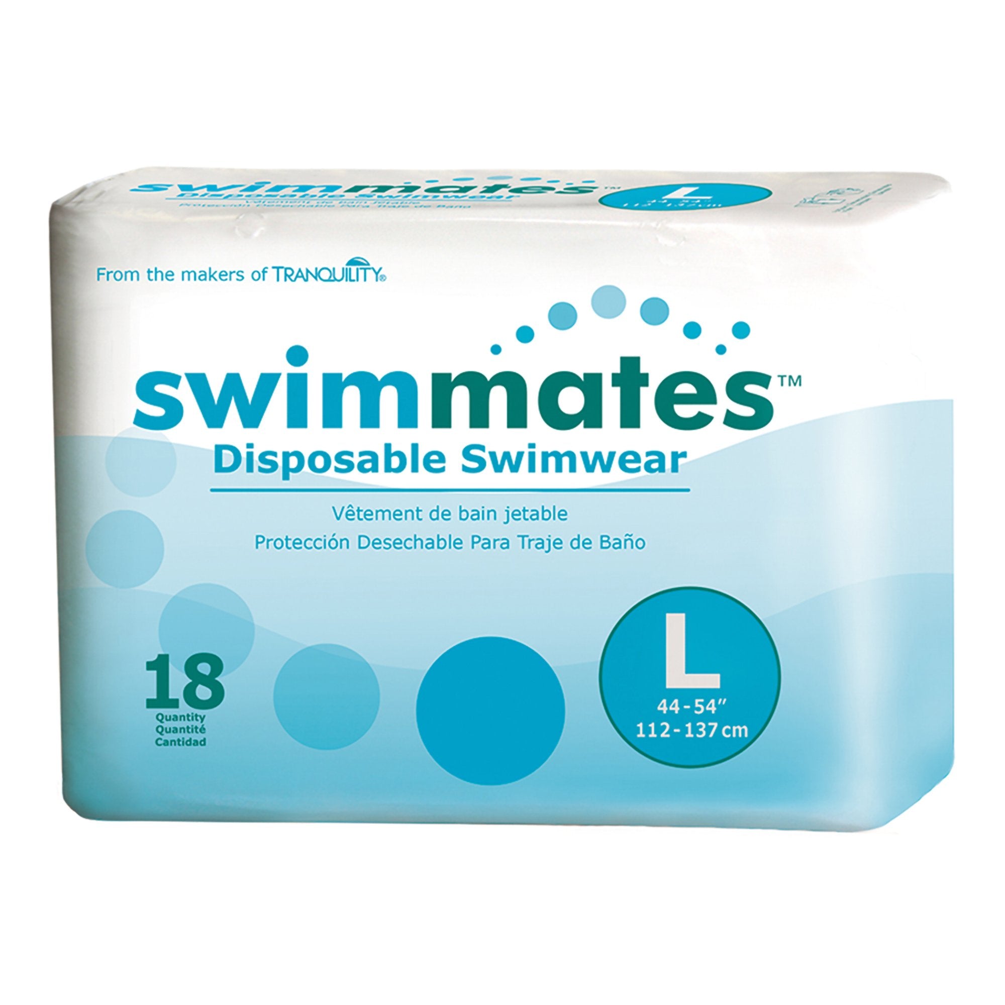 Principle Business Enterprises - Unisex Adult Bowel Containment Swim Brief Swimmates™ Pull On with Tear Away Seams Large Disposable Moderate Absorbency [18/BG]