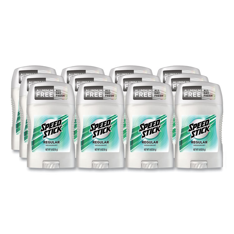 Speed Stick - Deodorant, Regular Scent, 1.8 oz, White, 12/Carton