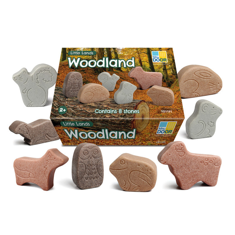 YELLOW DOOR - Little Lands – Woodland, Set of 8 Stone Figures