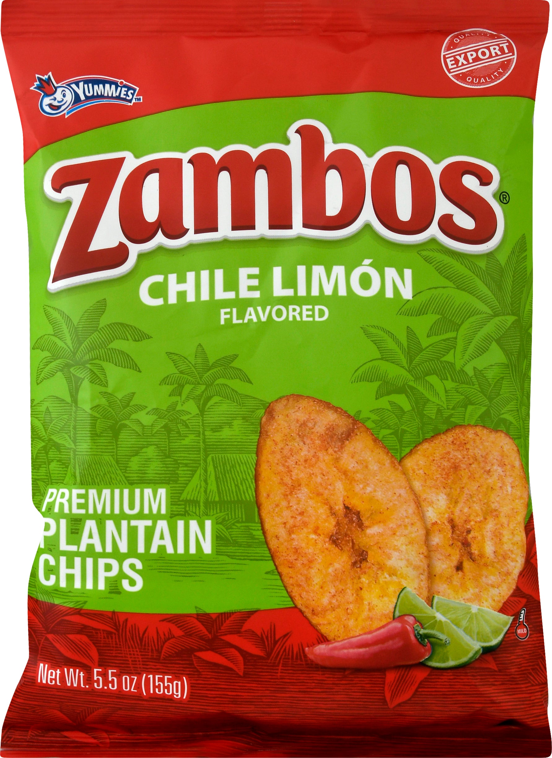 Zambos Chile Limon Flavored Plantain Chips 5.5 oz - Case of 12