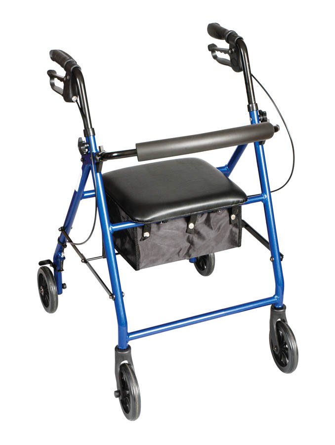 Apex-Carex Healthcare - 4 Wheel Rollator Carex® Classics Blue Adjustable Height / Folding Aluminum Frame [1/EA]