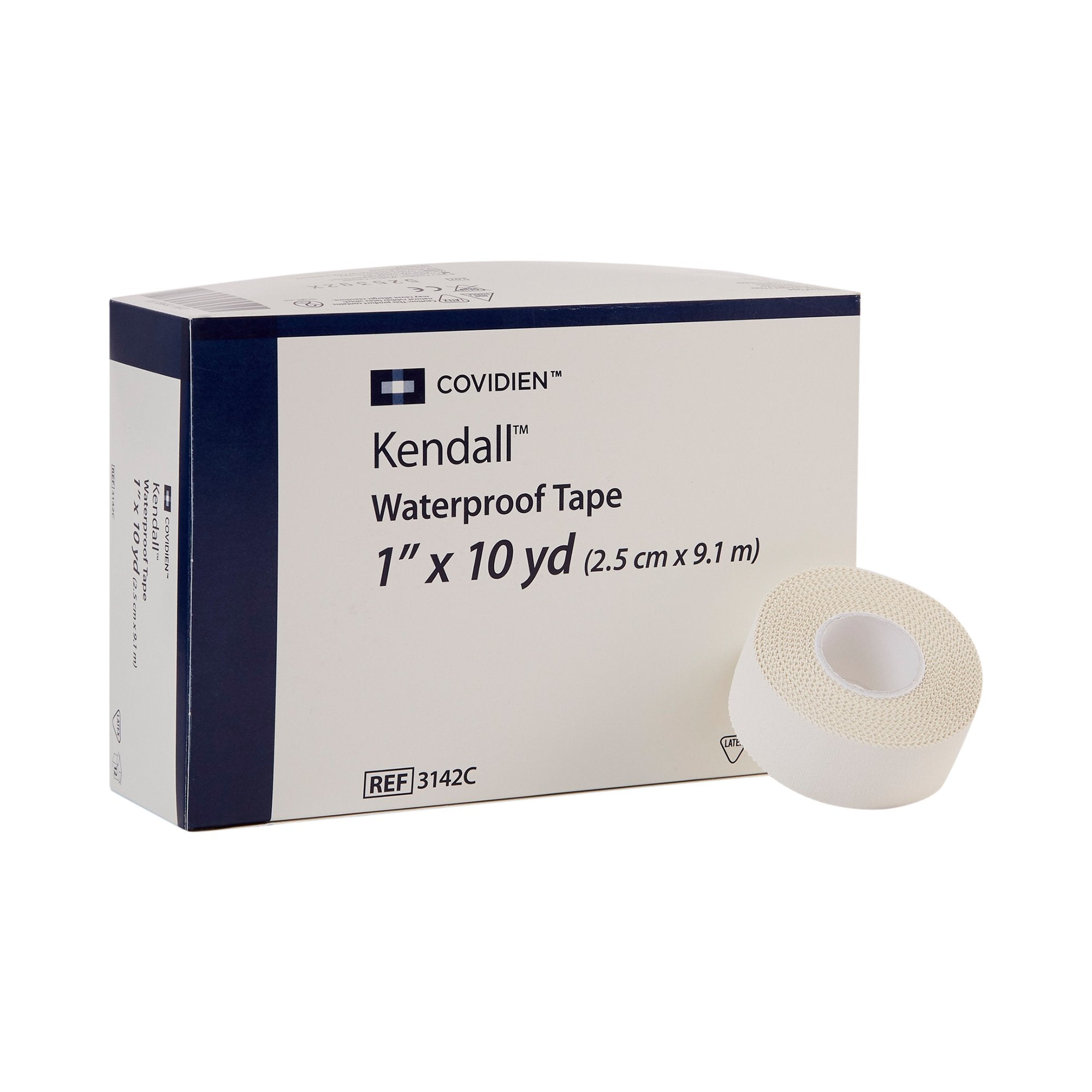 Cardinal - Waterproof Medical Tape Kendall™ White 1 Inch X 10 Yard Cloth NonSterile [12/BX]