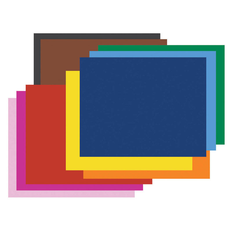PACON - 4-Ply Railroad Board, 10 Assorted Colors, 22" x 28", 50 Sheets