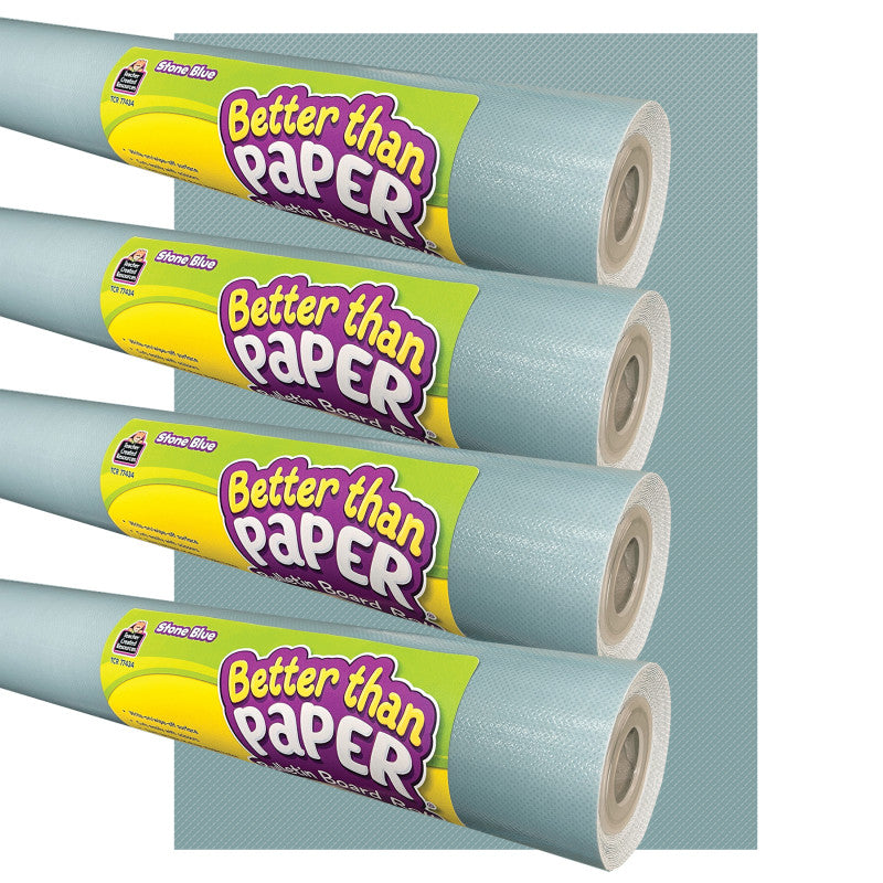 TEACHER CREATED RESOURCES - Better Than Paper® Bulletin Board Roll, 4' x 12', Stone Blue, 4 Rolls
