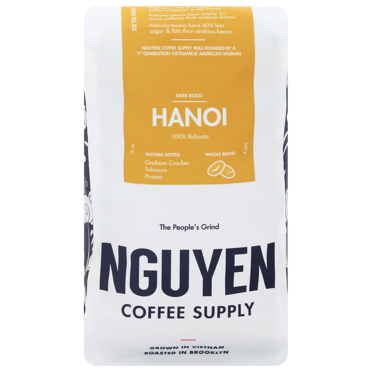 Nguyen Coffee Supply Whole Beans Dark Roast Hanoi Coffee 12 oz - Case of 6