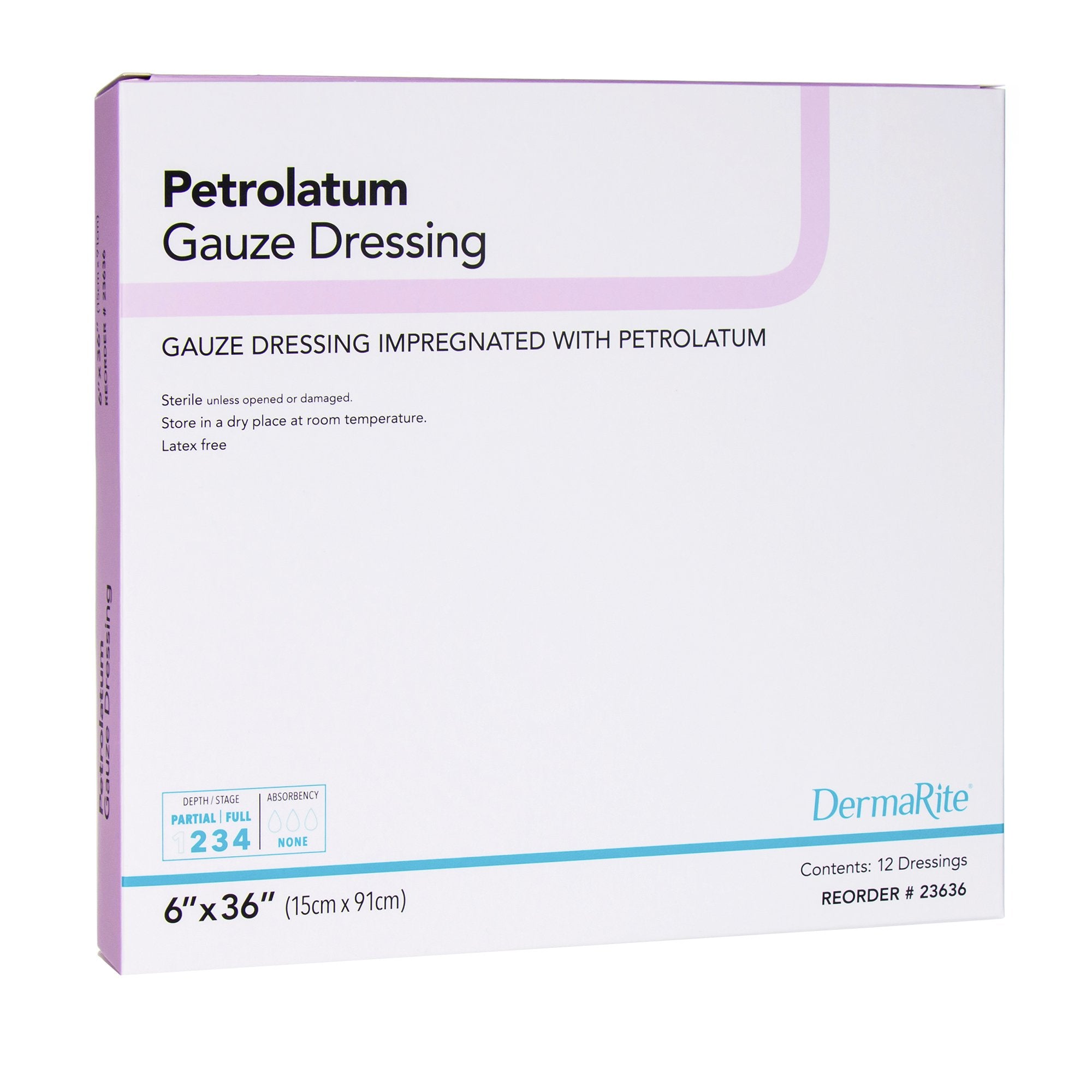 DermaRite Industries - Petrolatum Impregnated Dressing DermaRite® Rectangle 6 X 36 Inch Sterile [12/BX]