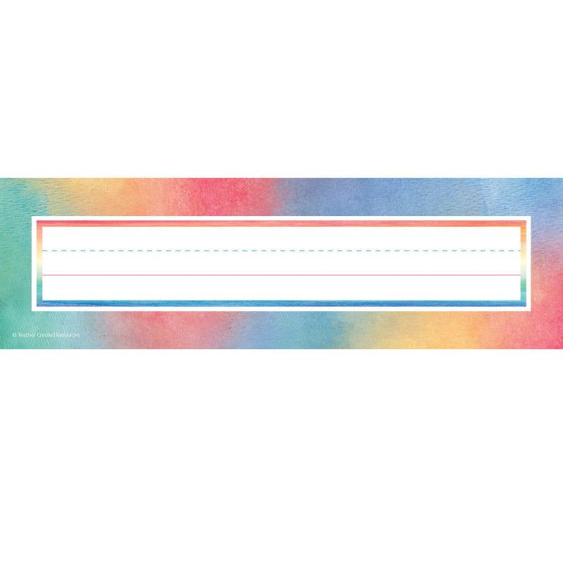 TEACHER CREATED RESOURCES - Watercolor Name Plates, 36 Per Pack, 6 Packs