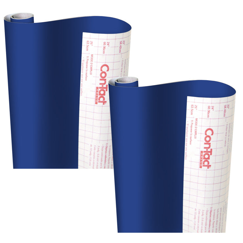 CON-TACT BRAND - Creative Covering™ Adhesive Covering, Royal Blue, 18" x 16 ft, Pack of 2