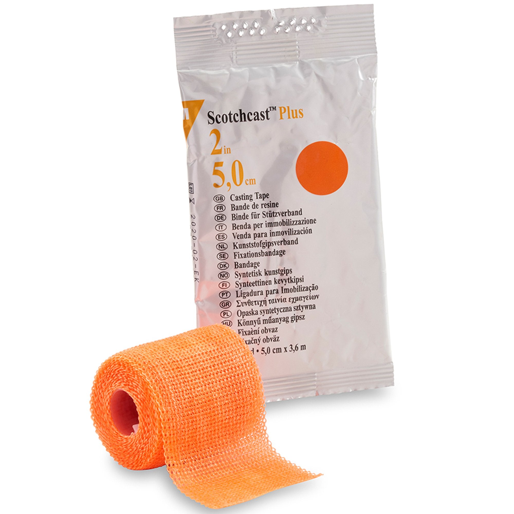 Solventum Corporation - Cast Tape 3M™ Scotchcast™ Plus 2 Inch X 12 Foot Fiberglass / Resin Bright Orange [10/BX]