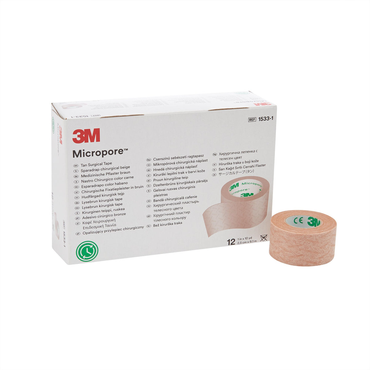 Solventum Corporation - Medical Tape 3M™ Micropore™ Tan 1 Inch X 10 Yard Paper NonSterile [12/BX]