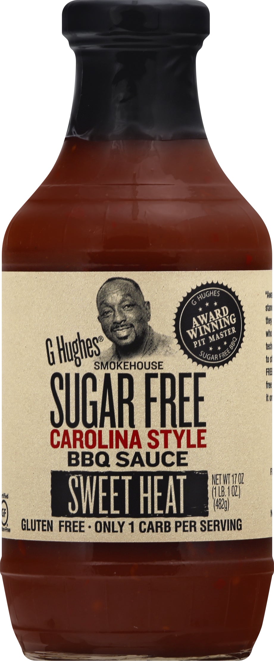 G Hughes Sugar Free Carolina Style BBQ Sauce 17 oz - Case of 6