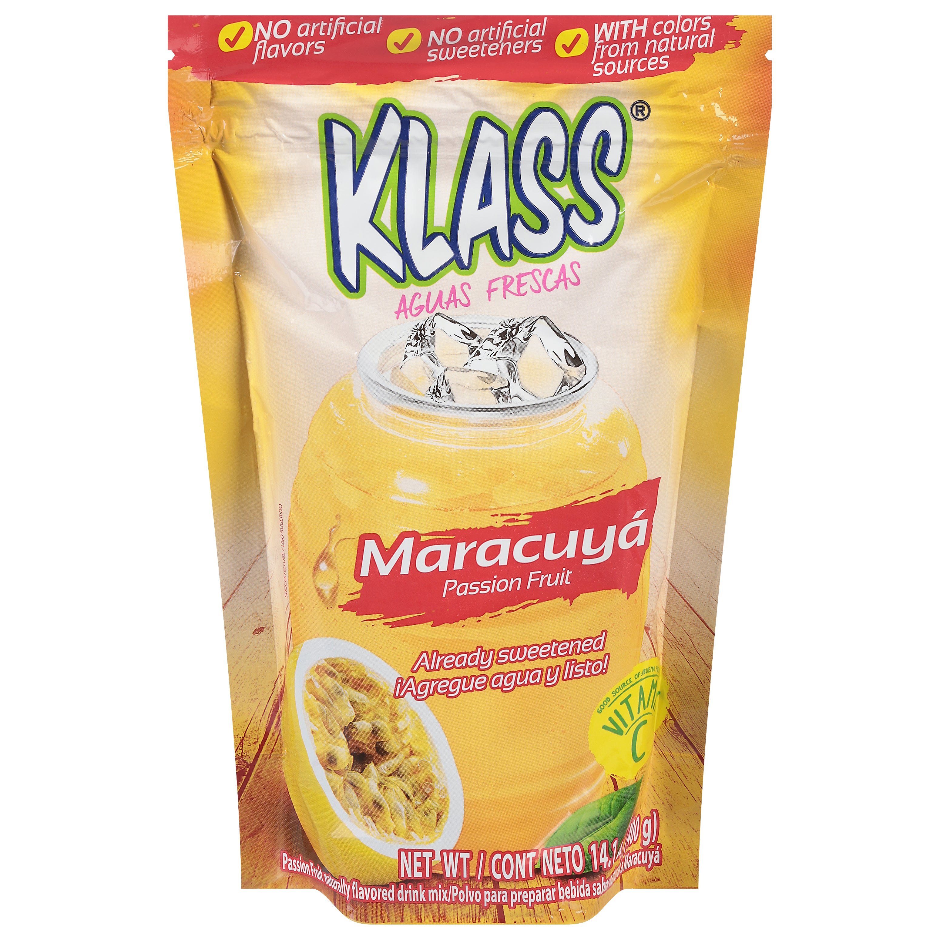Klass Passion Fruit Drink Mix 14.1 oz - Case of 18