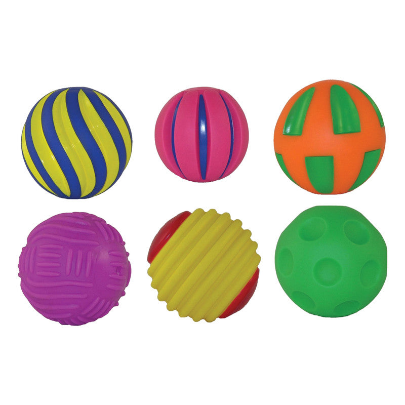 GET READY KIDS - Tactile Squeak Balls, 6 Per Pack