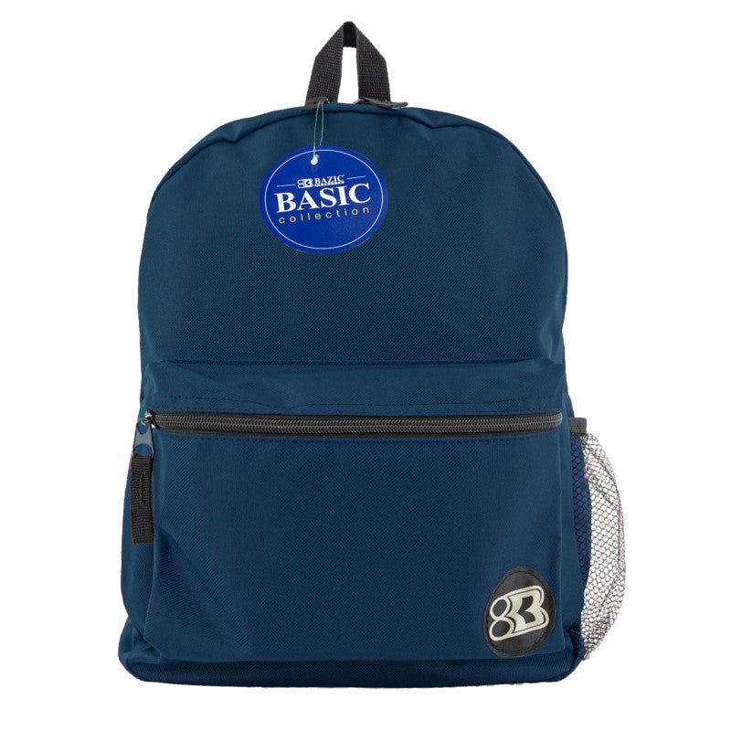 16" Basic Backpack, Navy Blue