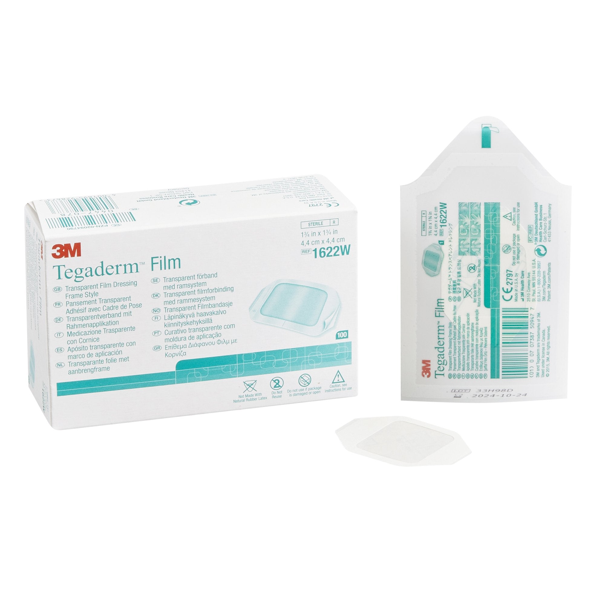Solventum Corporation - Transparent Film Dressing 3M™ Tegaderm™ 1-3/4 X 1-3/4 Inch Frame Style Delivery Rectangle Sterile [100/BX]